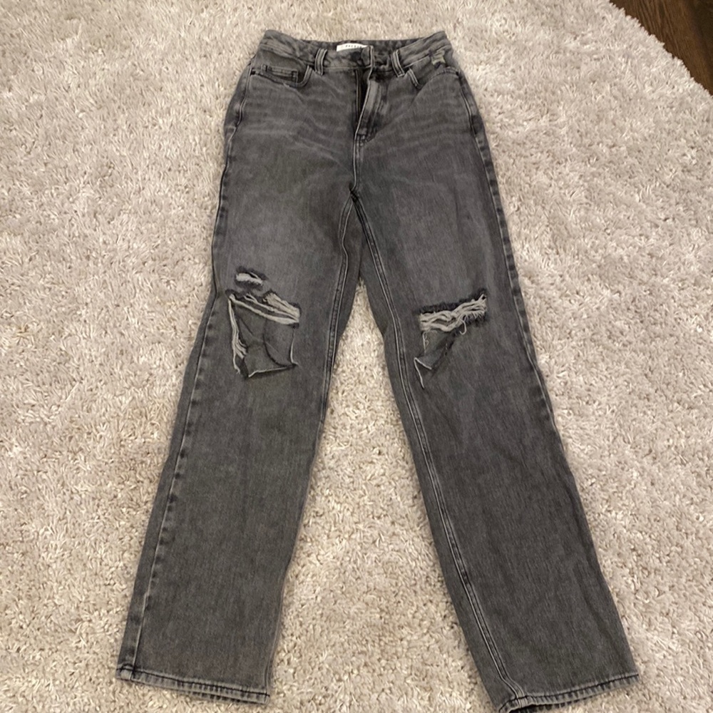 Pacsun black acid washed ripped jeans size 25